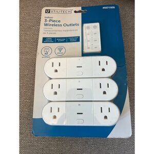 Utilitech Indoor 3-Piece Wireless Outlets Remote Control #LTNRC23P Battery Inc
